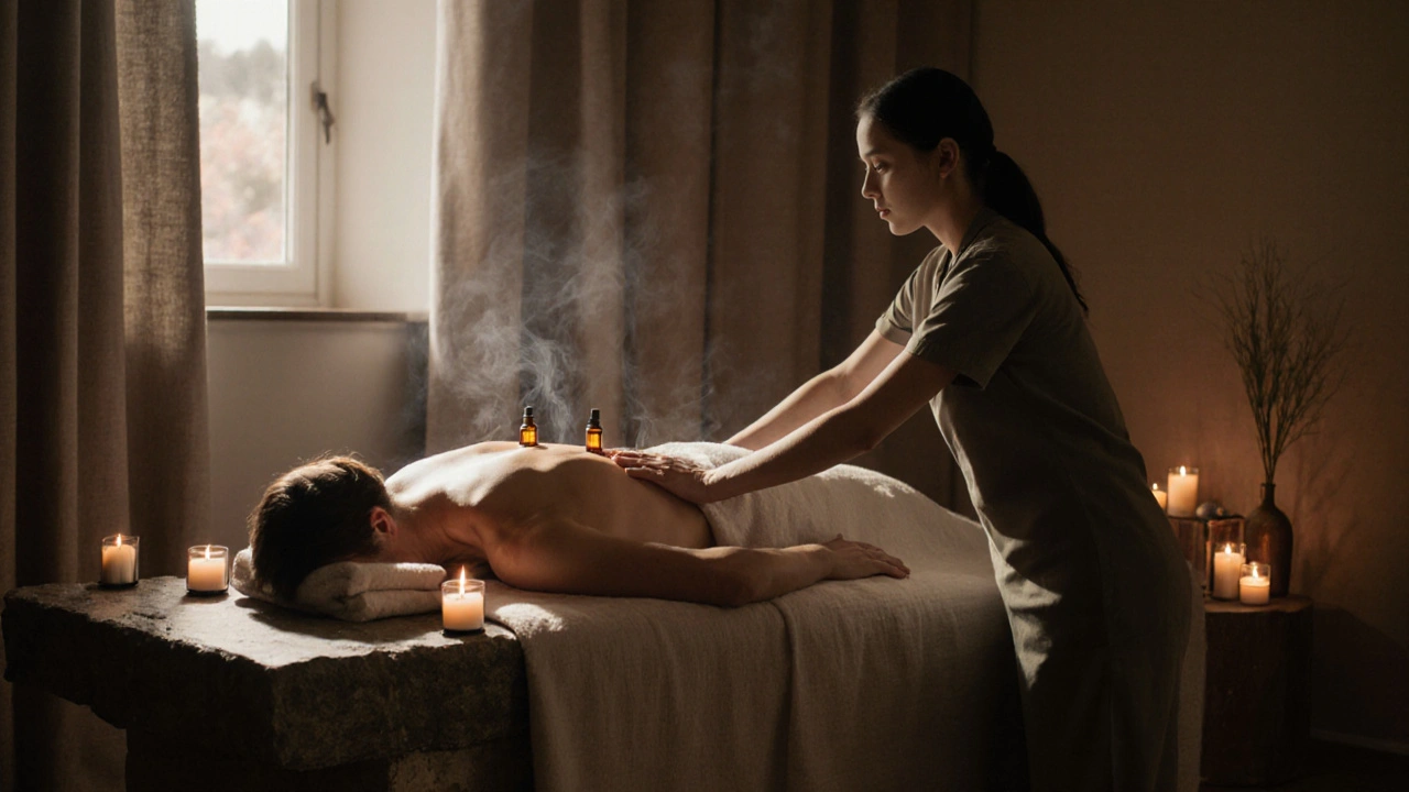 Relaxační masáž s tantrickými prvky: Jemná cesta k uvolnění bez intimních doteků