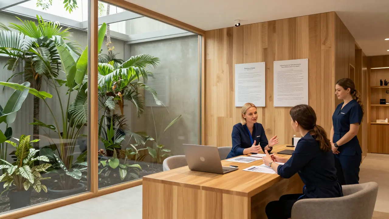 Profesionální recepce spaa s poradenstvím pro klienty