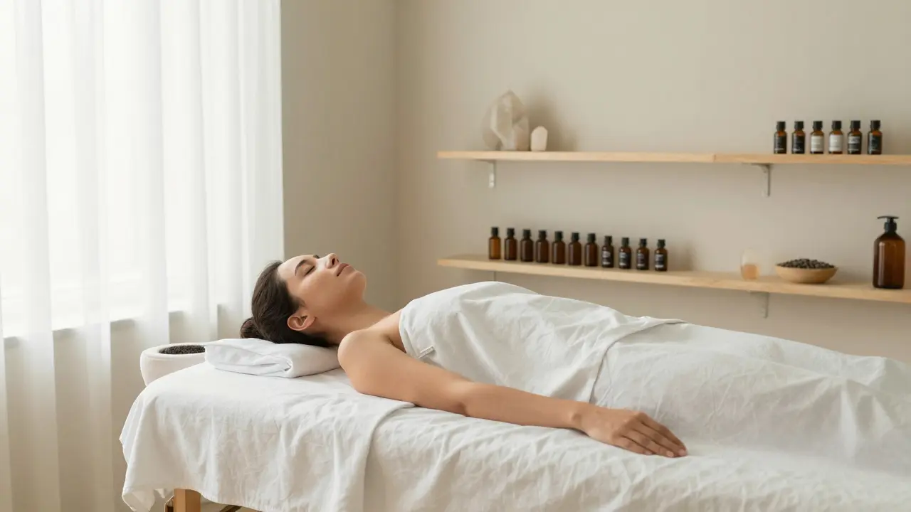 Klidná wellness místnost pro hlubokou relaxaci a regeneraci